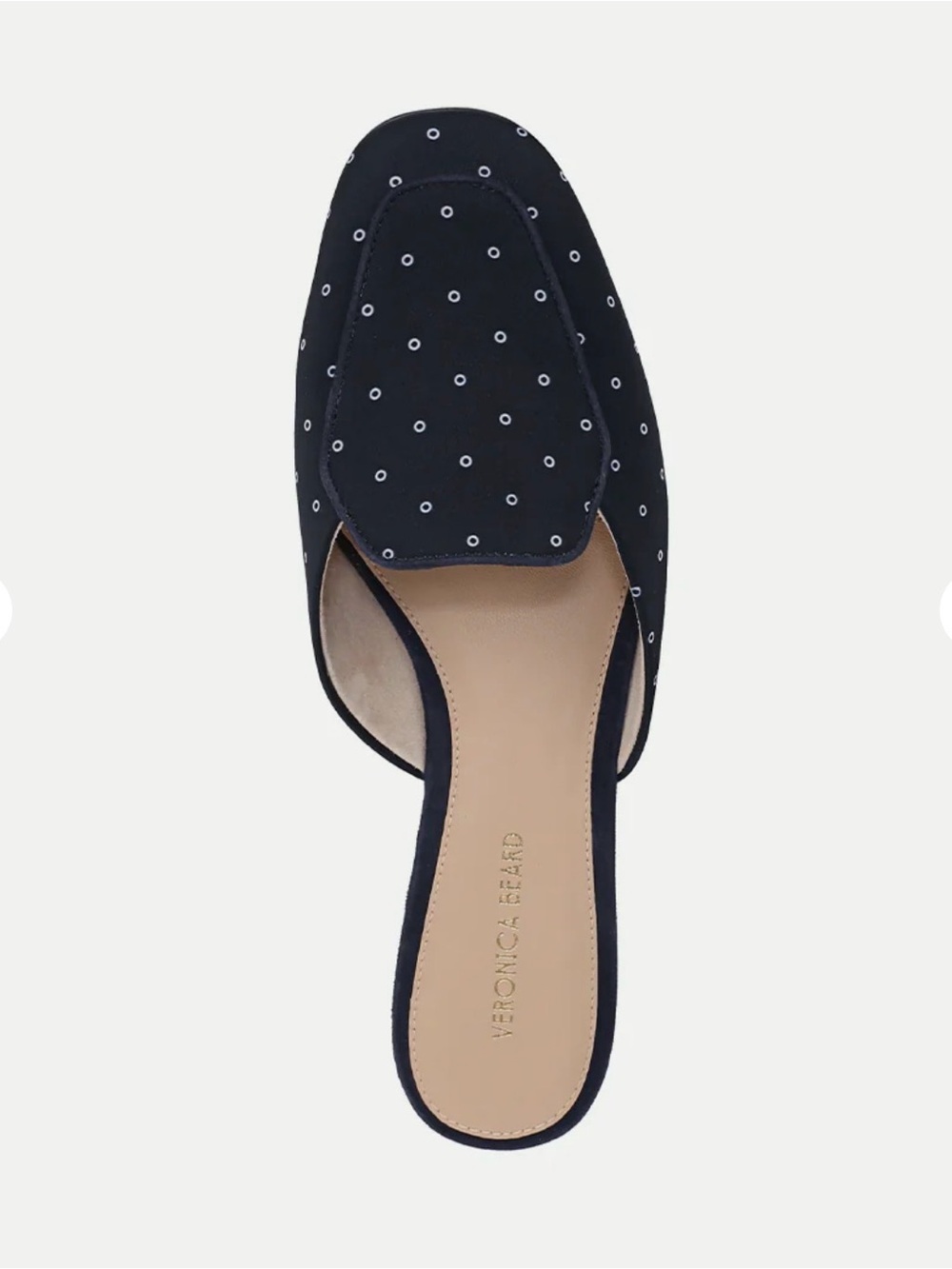 Veronica Beard Navy Slip-On Polka Dot Mule